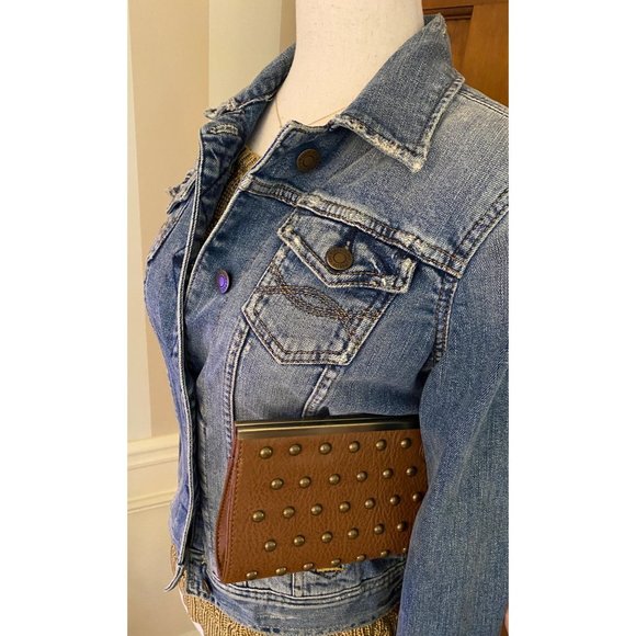 VTG Abercrombie & Fitch‎ Slim Fit Denim Jacket Women Small Med Wash Button Up - Picture 9 of 16